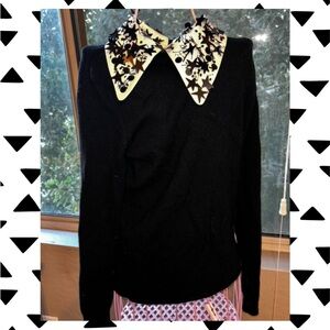 ❌SOLD❌Paul Smith Black Sweater with Removable Star Collar Sz S!